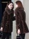 Cormusse fur all-in-one coat women's new winter thickened and warm imitation mink velvet fox fur top
