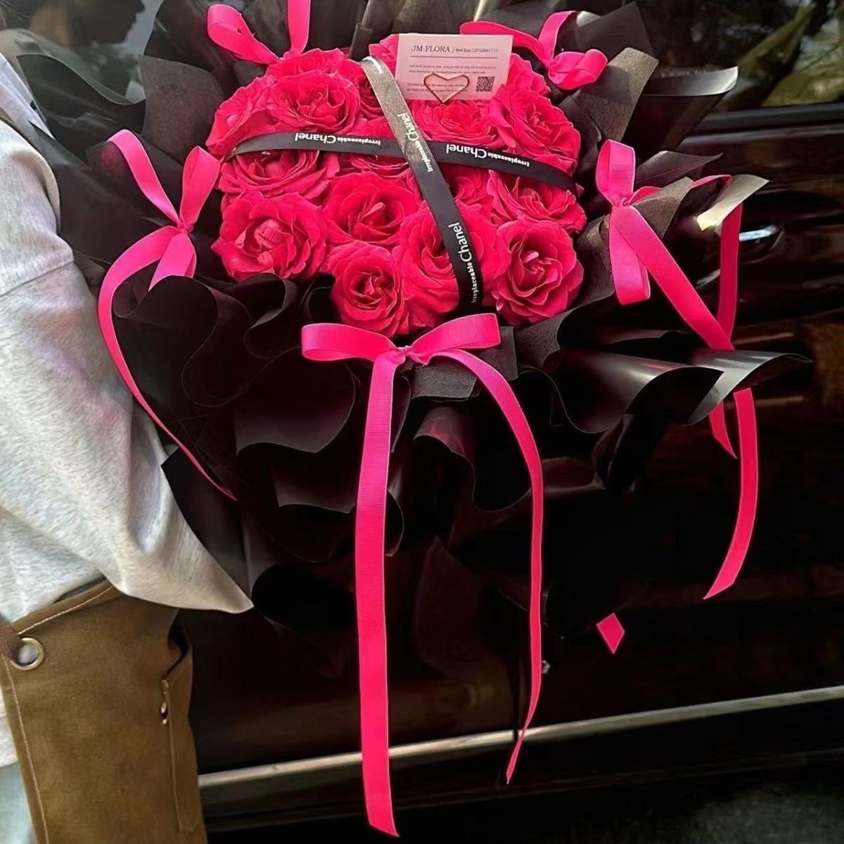 100 yards of rose red ribbon flower bouquet packaging handmade