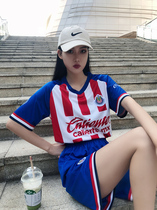 Korean version of hip-hop football suit Sports Leisure set Girls class uniform match team uniform printing number