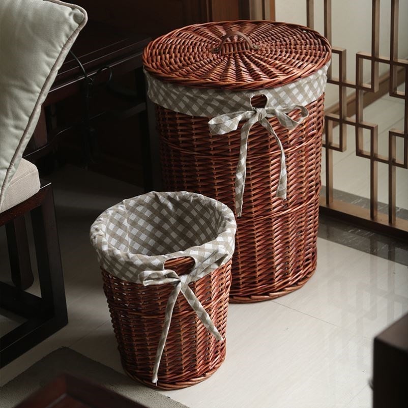 Rattan frame storage baskets dirty clothes mouth baskets clothes Lou household clothes baskets net red models large baskets dirty clothes baskets