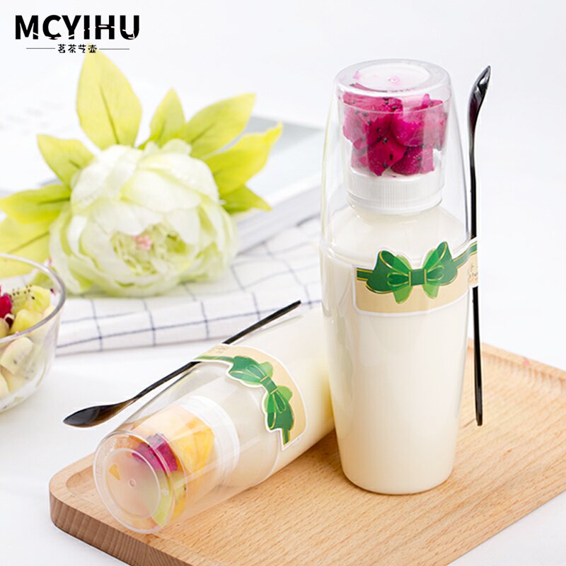 Baking hot plastic yogurt bottle milk cup Breakfast cup can put oat fruit yogurt bottle cup 24