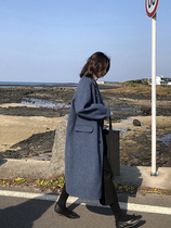 European goods 2021 spring and autumn foreign style cashmere double-sided fashion coat Small Hepburn wind hair coat female