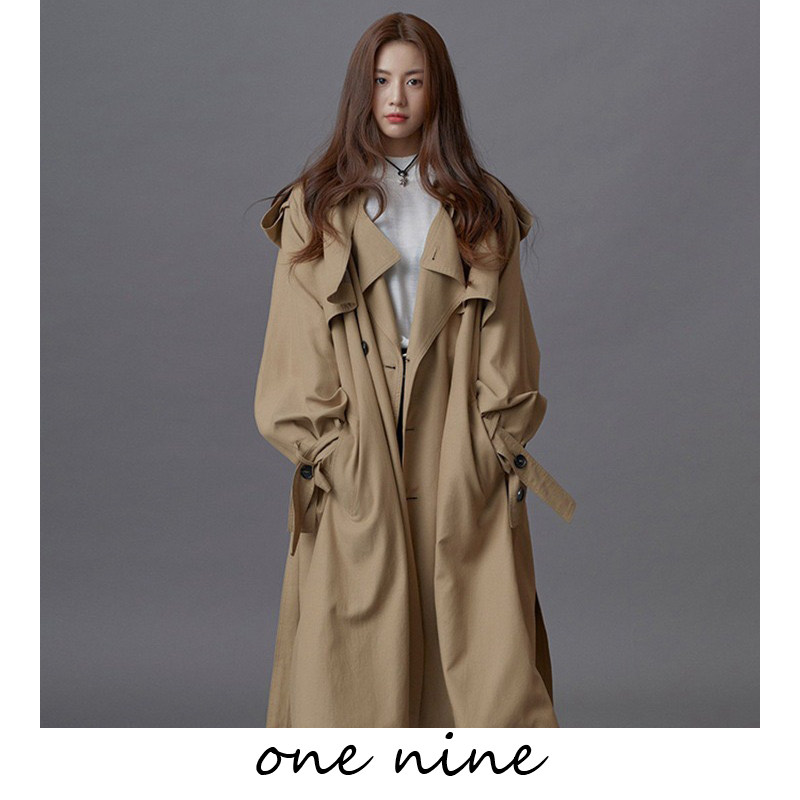 Gao Yunzhen Tongan Advanced Design Sensation Tooling Temperament Windcoat Jacket Female Spring Autumn Medium Long Version Korean Version Loose coat