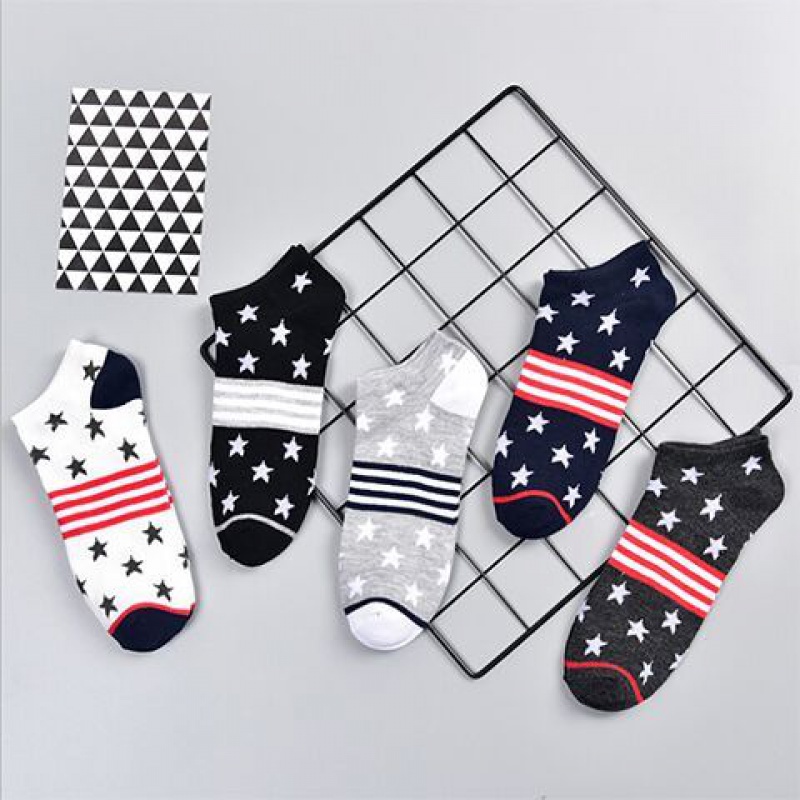 (5-10 cặp) Socks Mens Thể thao Socks Xuân Thu Four Seasons Mens Socks thấp Trợ giúp người đàn ông vô hình Socks Sinh viên mùa hè.