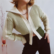 Трикотаж 欧美时尚修身针织毛衣开衫小外套女 knit sweater cardigan women