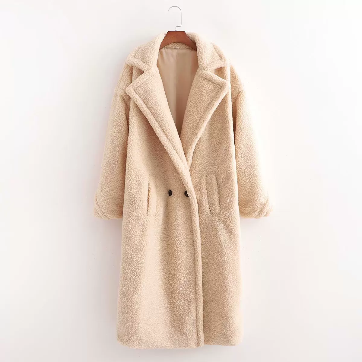 [毛呢大衣羊羔泰迪绒风衣外套女 пальто жен coat women]