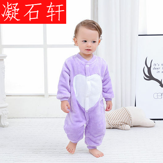 bán nóng bé flannel jumpsuit mùa thu / mùa đông ha quần áo 0-2 tuổi nam và nữ bé mùa xuân và mùa thu leo ​​bộ đồ ngủ nhung san hô