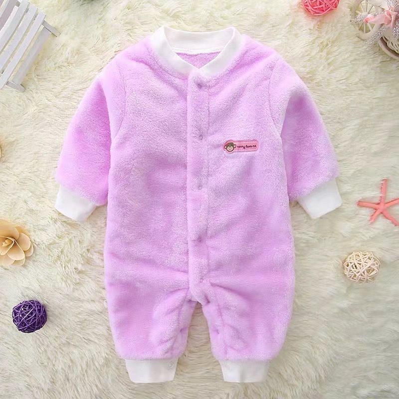 bán nóng bé flannel jumpsuit mùa thu / mùa đông ha quần áo 0-2 tuổi nam và nữ bé mùa xuân và mùa thu leo ​​bộ đồ ngủ nhung san hô