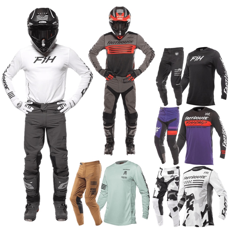 Fh Retro Motorcycle Downhill Suit Off-Road Motorcycle Classy Long-Sleeved Cycling Suit Breathable T-Shirt Suit