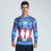 Người Sắt Người Nhện Đội Mỹ Avengers Thể Thao Co Giãn Cao Cơ Thể Dài Tay Mỏng Tập Thể Dục Quần Áo Thun Nam Áo phông dài