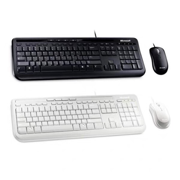 Microsoft 600 Smart Keyboard Multimedia Light Sound Waterproof Wired Keyboard Mouse USB Set Office Gaming