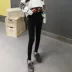 Quần legging cạp cao nữ mặc đồ mỏng bó sát hoang dã gầy chín điểm quần quần đen Quần bút chì Hàn Quốc - Khởi động cắt quần thể thao nữ Khởi động cắt