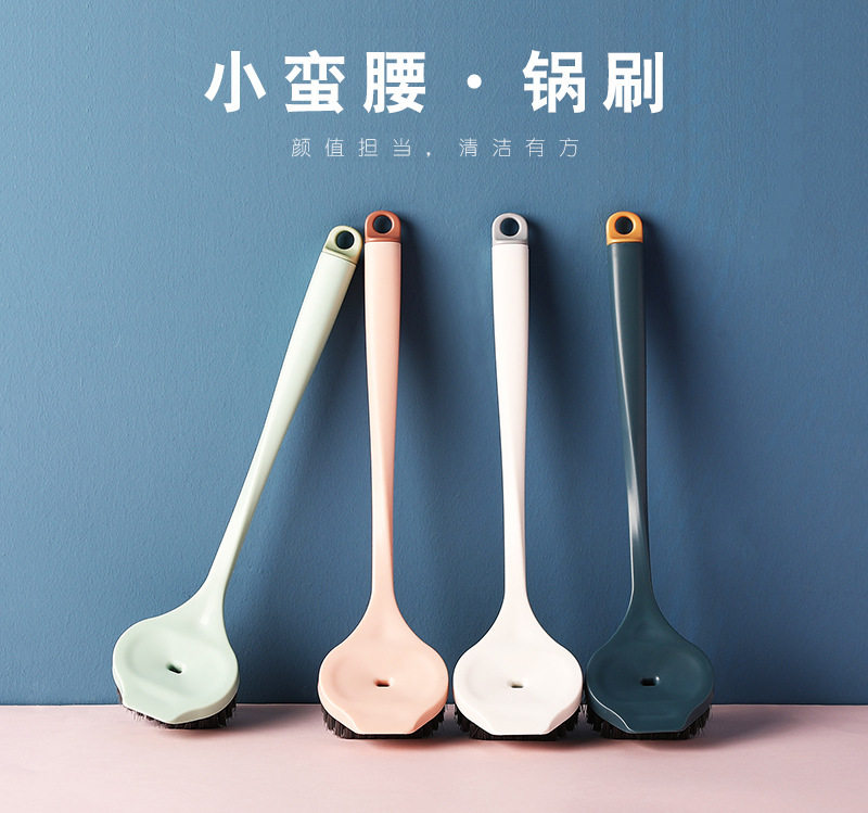 Long handle pan brushed home not stained with oil dishwashing brushed myware gas stove decontamination cleaning brush