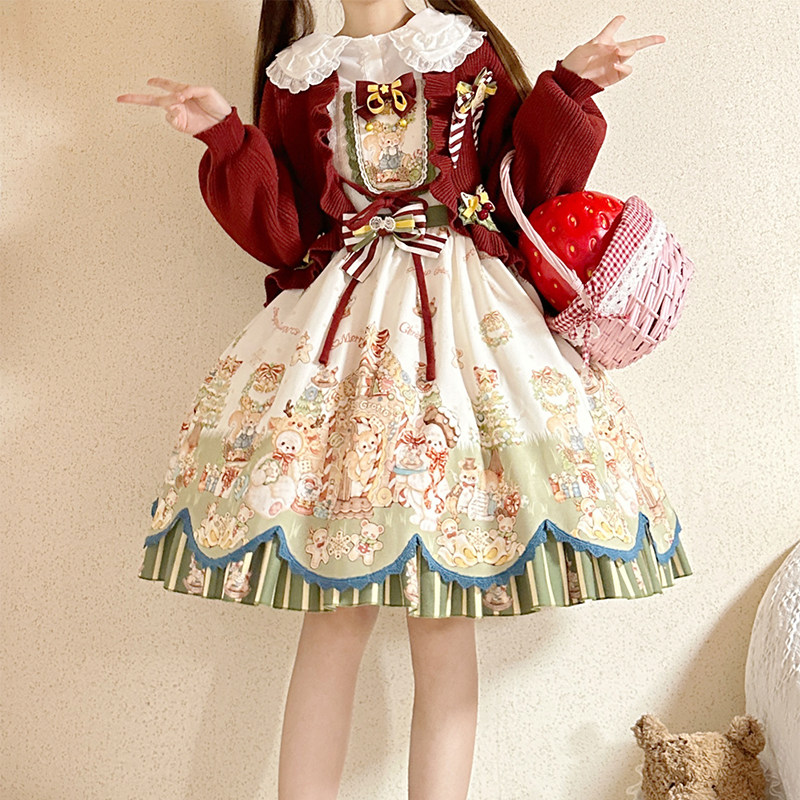 🎅 圣诞甜心:【准现货】姜饼王国圣诞可爱甜美秋冬外套💕-lolita洛丽塔连衣裙-淘宝好物网