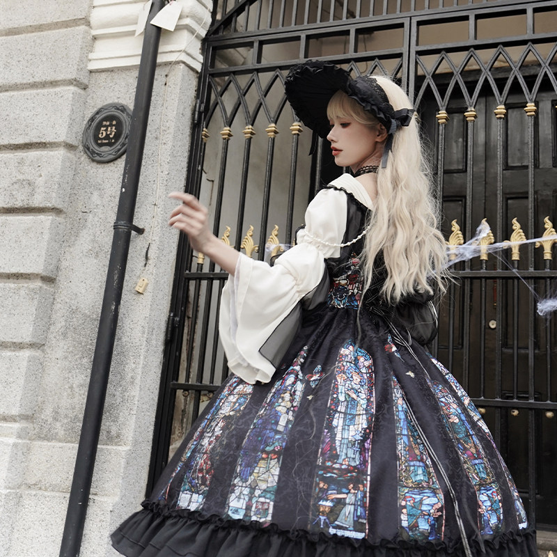 【现货】彩窗古典优雅复古暗黑哥特CLA系樱洛芙Lolita,144元入手超值!_lolita洛丽塔连衣裙_淘宝游戏网