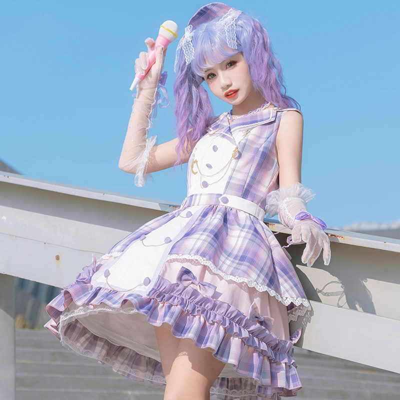 樱洛芙原创 星光璀璨 紫色小偶像打歌服 :穿上就是舞台C位!🌟-lolita洛丽塔-淘宝好物网
