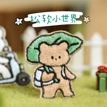 Letter lovers embroidery stickerSoft little worldCute animal life hand account book Clothes decoration patch sticker