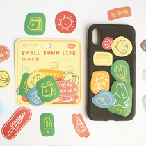 NOTEFOR big sticker bag Small Town Diary ins hand drawn small computer Hand Book collage decoration sticker
