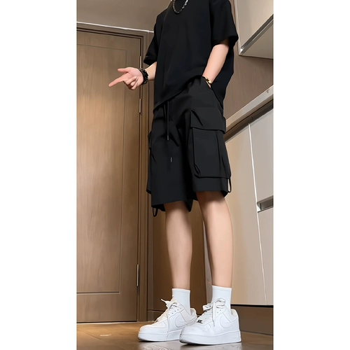 Летние тонкие шелковые шорты, дизайнерские спортивные штаны, в американском стиле, тренд сезона