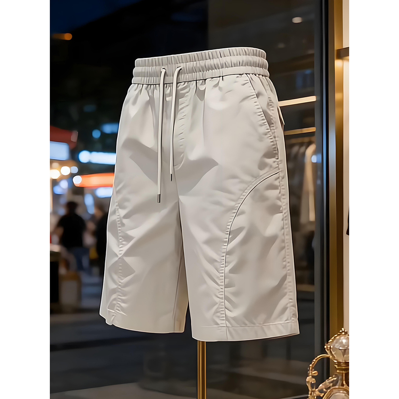 Off-White Quick-Drying Sports Shorts for Men, Summer Thin Ice Silk Running Fitness Pants, Training Basketball Shorts Off-White Quick-Drying Sports Shorts for Men, Summer Thin Ice Silk Running Fitness Pants, Training Basketball Shorts