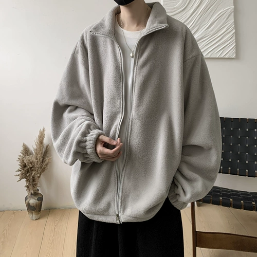 Куртка, двусторонний вкладыш, бархатная мужская толстовка, изысканный стиль