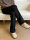 Black slightly turned trousers for men, autumn and winter velvet thickened cleanfit trousers, American high street straight narrow trousers