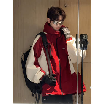 Reversible Three-In-One Men's Winter American-Style Three-Proof Jacket, Functional Outdoor Mountaineering Jacket, Cotton Coat