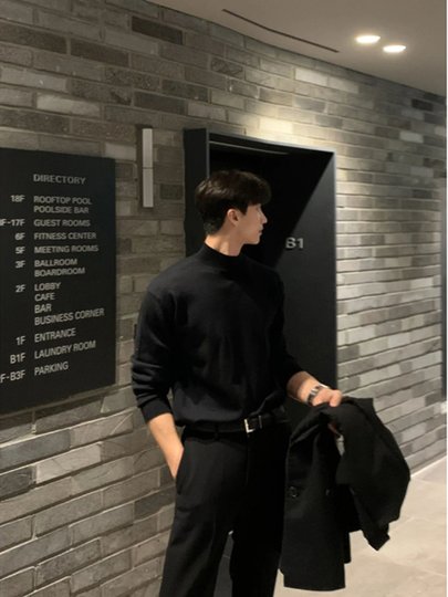 Double-Sided Thick Velvet Half-Turtleneck Sweatshirt for Men, Autumn and Winter Style, Suitable as an Inner Layer with a Coat, Light Mature Style Men's Base Shirt