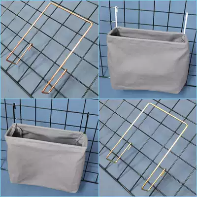 ins grid rack Net red wrought iron photo wall decoration hanging basket tray Magazine book rack Mesh storage