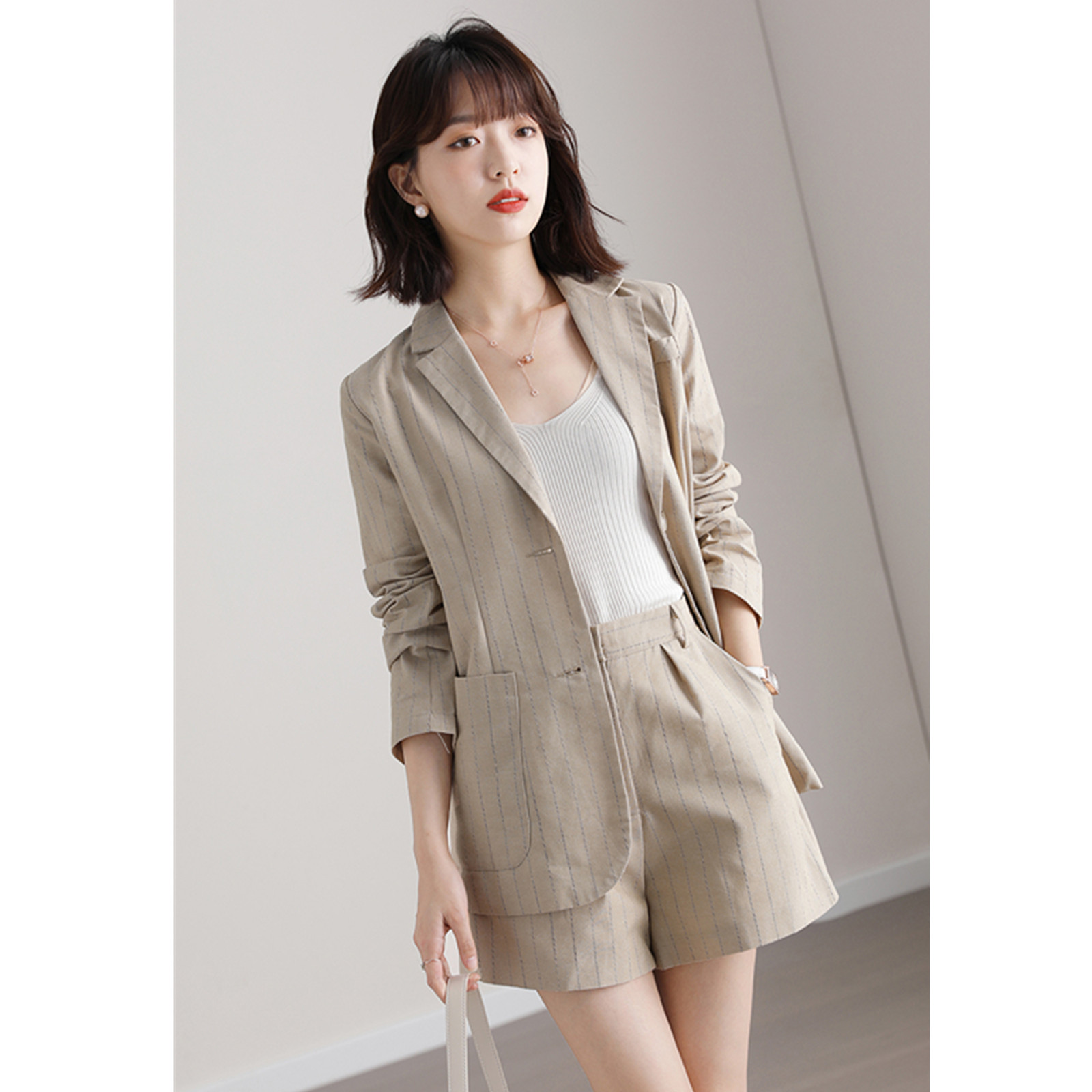 FENPERATE 2022 Spring new striped suit woman Two sets Temperament Commute Workplace West Suit Women Suit