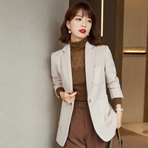 oat color double sided suit woman 2022 spring autumn new temperament commute workplace 100 hitch cashmere fur coats women