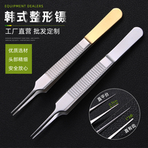  Plastic tweezers Double eyelid cosmetic plastic surgery Stainless steel with hook toothed tweezers Eyelid fat surgery tool with toothed tweezers