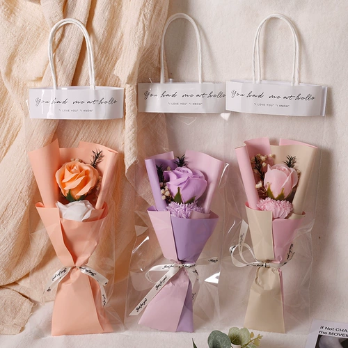 Гвоздики DIY Отделанный цветочный букет ручной работы 38 Женские подарки, чтобы дать сотрудникам вечный цветочный цветок цветочный мыло