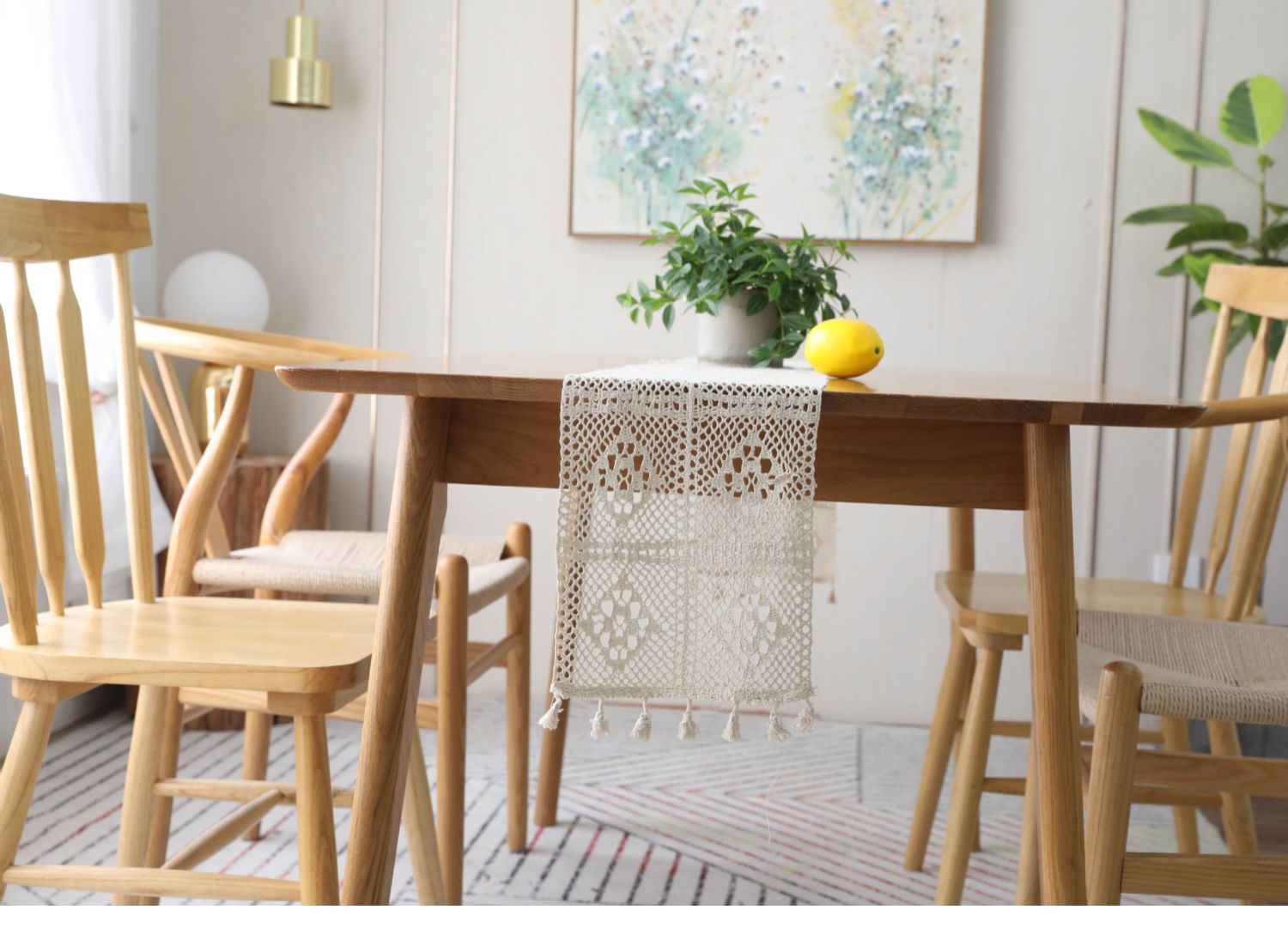 Ins Bắc Âu retro bảng cờ ren tay crochet hoa rỗng polyester tua rua ren placemat bảng cạnh bàn - Khăn trải bàn khăn trải bàn tròn inox