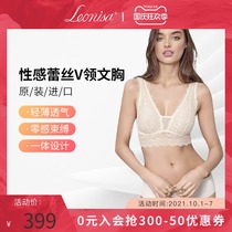 Leonisa Sexy Lace Bra V Collar Lingerie Spring New Lace Thin Lingerie Temptation Chest