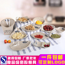 Imitation Porcelain Melamine Cutlery Creative Plastic Vegetable Barrel Irregular Profiled Pan Commercial Barbecue Hotpot Cold Dish Snack Dish