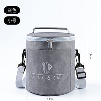   Insulation bag portable round bucket bagging warm rice bucket pocket aluminum foil thickened large lunch box with zipper sealing