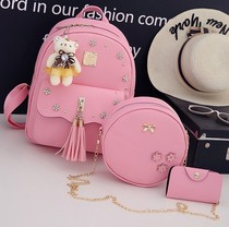  Childrens Korean backpack Fashion casual schoolboy backpack Cute girl girl leather bag Little girl travel bag