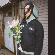 Vujade relatives and friends limited cotton-padded jacket tooling embroidered vibe wind jacket washed to make old niche coat