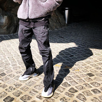 Fararchive nylon pants high street tide scimitar zipper overalls function vibe wind pants side zipper pants