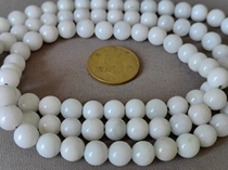 Single jade old white material necklace round and jade beads diameter 0 74-0 79 cm 100 pieces es66d153