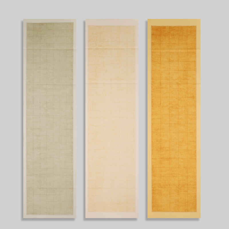 (Jing Emblem) Six feet open to pane Xuan paper antique made of old wax Dyeing Letterhead paper Semi-cooked Metaletterhead National Exhibition Competition Small Kai Book Calligraphy Works calligraphy Works paper 48 x 180cm