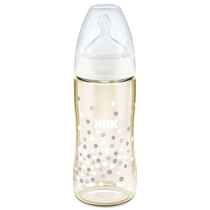 NUK German wide-diameter colorful PPSU temperature-sensitive baby bottle is high temperature resistant and resistant to falling equipped with anti-colic silicone nipple