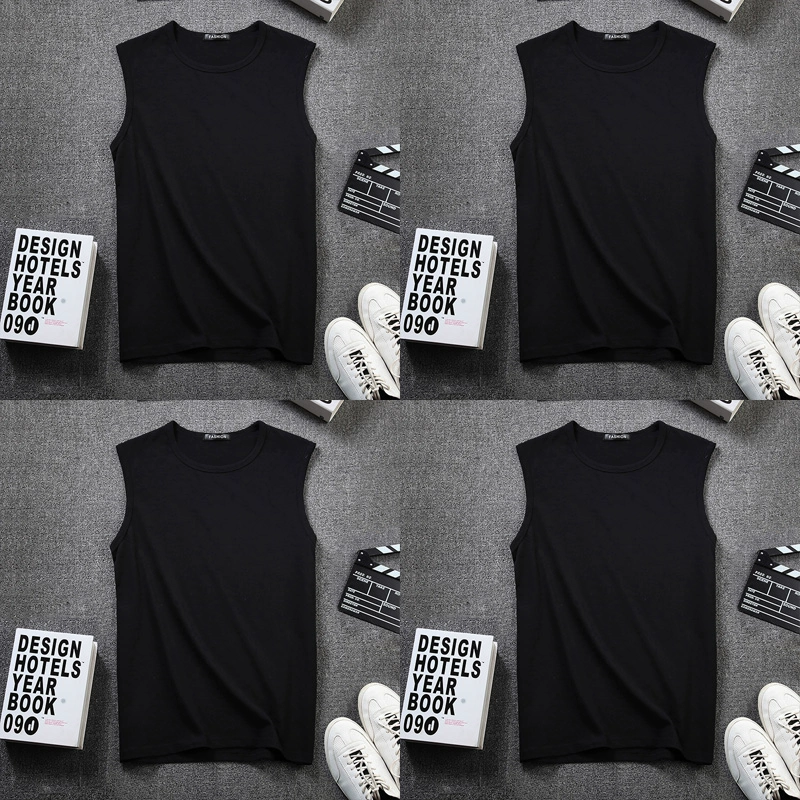 4 mảnh] áo vest nam không tay áo thun cotton cổ tròn rộng kích thước lớn thể thao mồ hôi vest thể thao vest bóng rổ - Áo vest cotton áo khoác vest nam hàn quốc