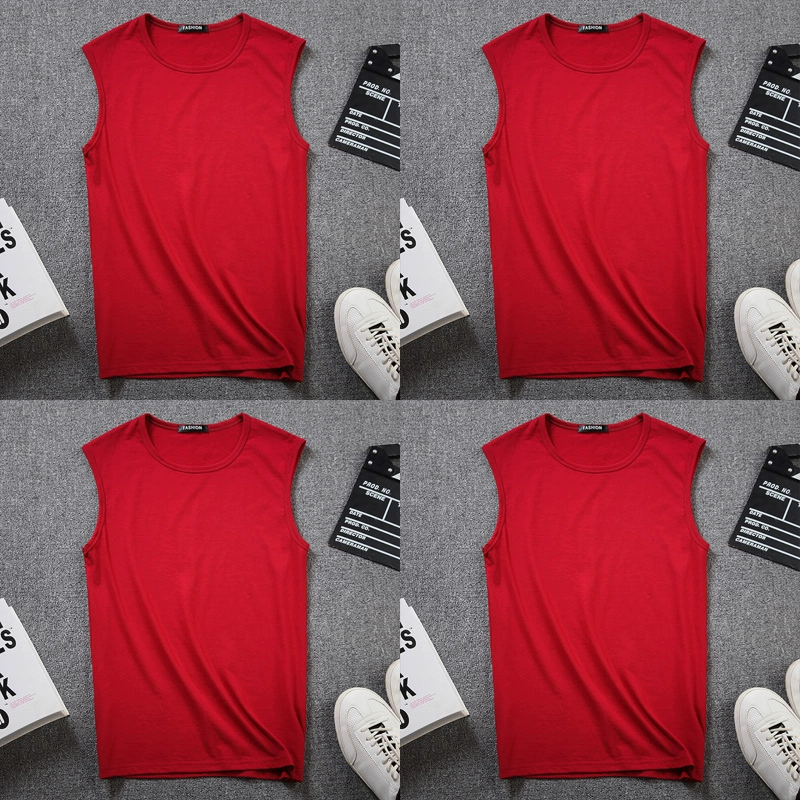 4 mảnh] áo vest nam không tay áo thun cotton cổ tròn rộng kích thước lớn thể thao mồ hôi vest thể thao vest bóng rổ - Áo vest cotton áo khoác vest nam hàn quốc