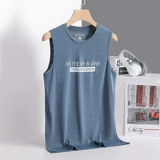 Мужской шелковый летний тонкий жилет, спортивная футболка для тренировок для спортзала без рукавов, свободный крой, для бега