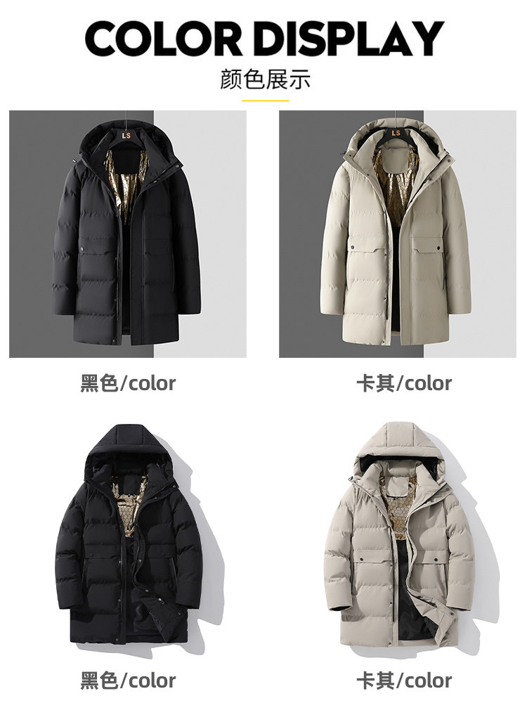 MIDDLE-AGED AND ELDERLY DOWN PADDED JACKET MENS DAD PACK THICKENED WARM COTTON JACKET 2024 NEW WINTER MID-LENGTH COTTON JACKET MEN