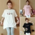 Phụ nữ mang thai mùa hè ăn mặc t-shirt top mùa hè lỏng ngắn tay t-shirt phụ nữ mang thai váy mùa hè mô hình thời trang 2018 new