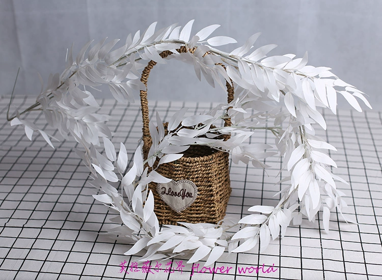 Miễn phí vận chuyển wicker trắng mô phỏng mây dài hoa lụa lá liễu liễu hoa cưới bó hoa cưới cắm hoa handmade - Hoa nhân tạo / Cây / Trái cây