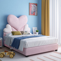 Childrens bed sheets peoples bed girls Simple modern princess bed Girls  bed Solid wood bed Soft bag cartoon bed Fabric bed